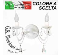 APPLIQUE IN FERRO BATTUTO MODERNO 2 L. BIANCA LAMPADA DA PARETE CLASSICO Regina [EEK: A++]
