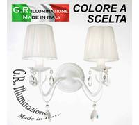 APPLIQUE IN FERRO BATTUTO MODERNO 2 L. BIANCO LAMPADA DA PARETE CLASSICA Regina