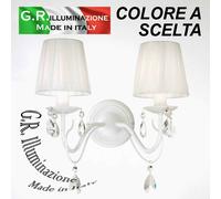APPLIQUE IN FERRO BATTUTO MODERNO 2 L. BIANCO LAMPADA DA PARETE CLASSICA Regina [EEK: A++]