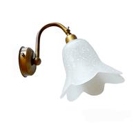 Applique In Ferro Battuto Orientabile Vetro Bianco Luce Parete Specchio Classica