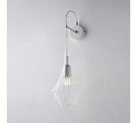 Applique in Ferro con Vetro Trasparente Pyrex Zeus 64x14x21 cm, Trasparente, 1xE14 - 42 Watt Max