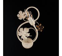 Applique Iris 1 Luce Arte Povera Con Foglie In Ferro Avorio E Oro