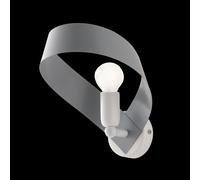 Applique Primula in ferro laccato bianco e grigio 1 luce, altezza 19 Cm, larghezza 26 Cm Bianco