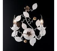 Applique in ferro laccato bianco shabby 2 luci Bella