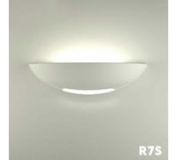 Applique in gesso lampada R7s da parete a luna doppia luce verniciabile moderna [EEK: A++]