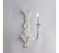 Applique Shabby in Legno Bianco Lucca 41x13x26 cm, Bianco Shabby, 1xE14 - 42 Watt Max