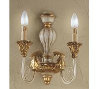 APPLIQUE IN LEGNO CLASSICO A 2 LUCI COLL ESSE 580/2A