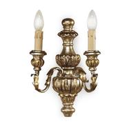 APPLIQUE IN LEGNO CLASSICO A 2 LUCI COLL ESSE 610/2A