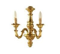 APPLIQUE IN LEGNO CLASSICO A 2 LUCI COLL ESSE 705/2A