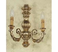 APPLIQUE IN LEGNO CLASSICO A 2 LUCI COLL ESSE 740/2A