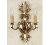 APPLIQUE IN LEGNO CLASSICO A 2 LUCI COLL ESSE 84/2A