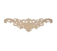 Applique in legno intagliato decorativo per mobili, modanature onlay stile europeo ornamentale da parete, porta, armadio, specchio, decorazione artigianale in legno non verniciato, 30 x 8 cm (60 x 17