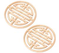 Applique in legno intagliato rotondo, 2 pezzi in stile vintage cinese non verniciato in legno intagliato applique intaglio in legno decalcomania mobili porta dell'armadio decorazioni per la casa