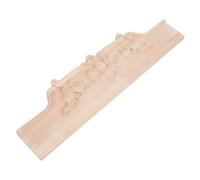 Applique in Legno Intagliato Stile Classico per Testiere e Cassettiere | Finitura Grezza, Rilievo 3d Fiori Scolpiti, Dimensioni 34,50x9,00x0,80cm
