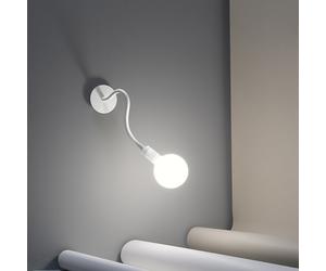 Applique In Metallo Moderna Bulbo Bianco 1 Luce E27 Orientabile