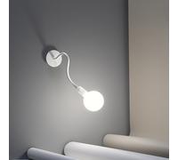 Applique In Metallo Moderna Bulbo Bianco 1 Luce E27 Orientabile