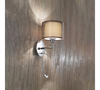 Applique In Metallo Moderna Sirco Hotel Cromo Marrone 1 Luce E27 Con Led [EEK: A++]