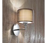 Applique In Metallo Moderna Sirco Hotel Cromo Marrone 1 Luce E27