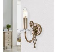 Applique In Ottone Con Cristallo Design Classico CANDELA Lampada Corridoio