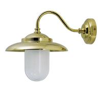 Applique in ottone lucido da esterno stile nautico effetto lampara luce led