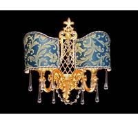 APPLIQUE IN OTTONE ORO CLASSICO A 2 LUCI BGA 1590-AG2 DESIGN SWAROVSKY