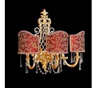 APPLIQUE IN OTTONE ORO CLASSICO A 3 LUCI BGA 1590-AG3 DESIGN SWAROVSKY