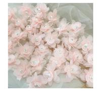 Applique in pizzo 3D ricamato for accessori spilla a forcina for abito da sposa(Style7 Pink)