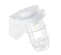 Applique in pressofusione di alluminio BOAT APPLIQUE IN BASSO E27 dimensioni 18,9x13xh20,1 cm Diffusore in vetro trasparente colore BIANCO BIANCO