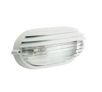 Applique in pressofusione di alluminio PALPEBRA OVALE PICCOLA E27 Dimensioni 21,9x10,4x h 11,5 cm Diffusore in vetro stampato colore BIANCO BIANCO