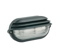 Applique in pressofusione di alluminio PALPEBRA OVALE PICCOLA E27 Dimensioni 21,9x10,4x h 11,5 cm Diffusore in vetro stampato colore NERO NERO