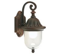 Applique in pressofusione di alluminio RAIN APPLIQUE IN BASSO MEDIA E27 Dimensioni 16,2x18,6x6xh 34 cm Diffusore in vetro trasparente pulegoso colore RUGGINE RUGGINE