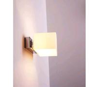 Applique in vetro bianco moderna 2 LUCI da parete BOX IDEAL LUX Cromata Muro