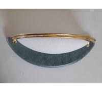Applique In Vetro E legno verde bianca oro 1 luce mezzaluna Da parete Vintage