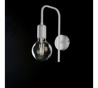 Applique Industrial 1 Luce Ferro Bianco e Argento Serie Loft