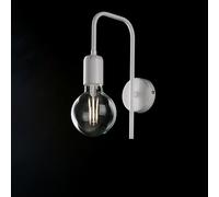 Applique Industrial 1 Luce Ferro Bianco E Argento Serie Loft