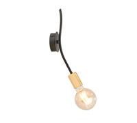 Applique Industrial 1 Luce Temi In Acciaio Nero E Oro A Braccio