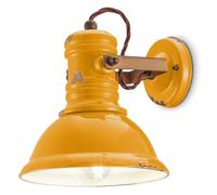 Applique Industrial Ferro E Ceramica Vintage Giallo 1 Luce E27