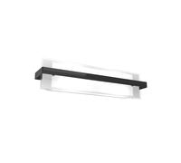 Applique Industrial-Minimal Metallo Nero Vetro Bianco 2 Luci E27 60Cm