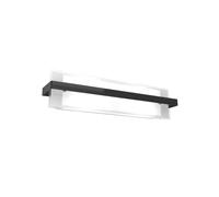 Top Light Applique Cross Industrial-Minimal Metallo nero Vetro bianco 2 luci E27 60 cm