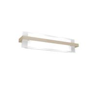 Applique Industrial-Minimal Metallo Sabbia Vetro Bianco 2 Luci E27 60Cm