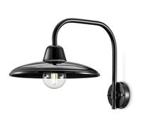 Applique Industrial Minimal Nordico B&W Metallo Smaltato Nero 1 Luce E27