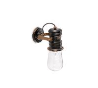 Applique Industrial Minimal Urban Ferro Ceramica Vintage Nero 1 Luce E27