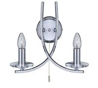 Applique Industrial-Nordico Ascona Acciaio Cromo Vetro 2 Luci E14