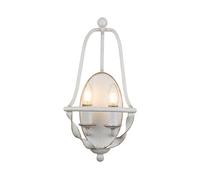 Applique Industrial Nordico Bradbury Acciaio Bianco Antico 2 Luci E14