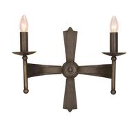 Applique Industrial Nordico Cromwell Metallo Bronzo Antico 2 Luci E14