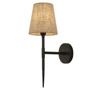 Applique Industrial-Nordico Gotico Acciaio Nero Tessuto 1 Luce E14