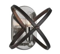 Applique Industrial-Nordico Hoopla Acciaio Nero 1 Luce E14