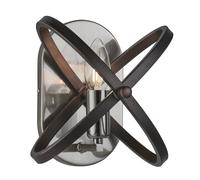 Applique Industrial-Nordico Hoopla Acciaio Nero 1 Luce E14