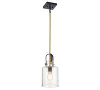 Applique Industrial Nordico Kitner Acciaio Ottone Vetro 1 Luce E27