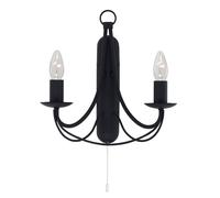 Applique Industrial-Nordico Maypole Acciaio Nero 2 Luci E14
